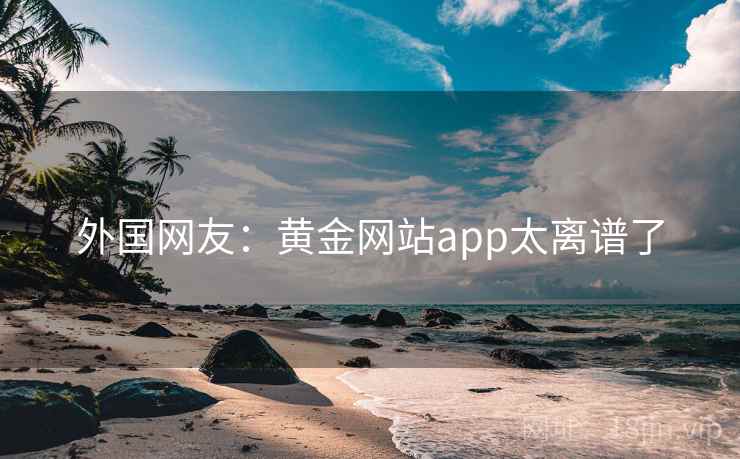 外国网友：黄金网站app太离谱了
